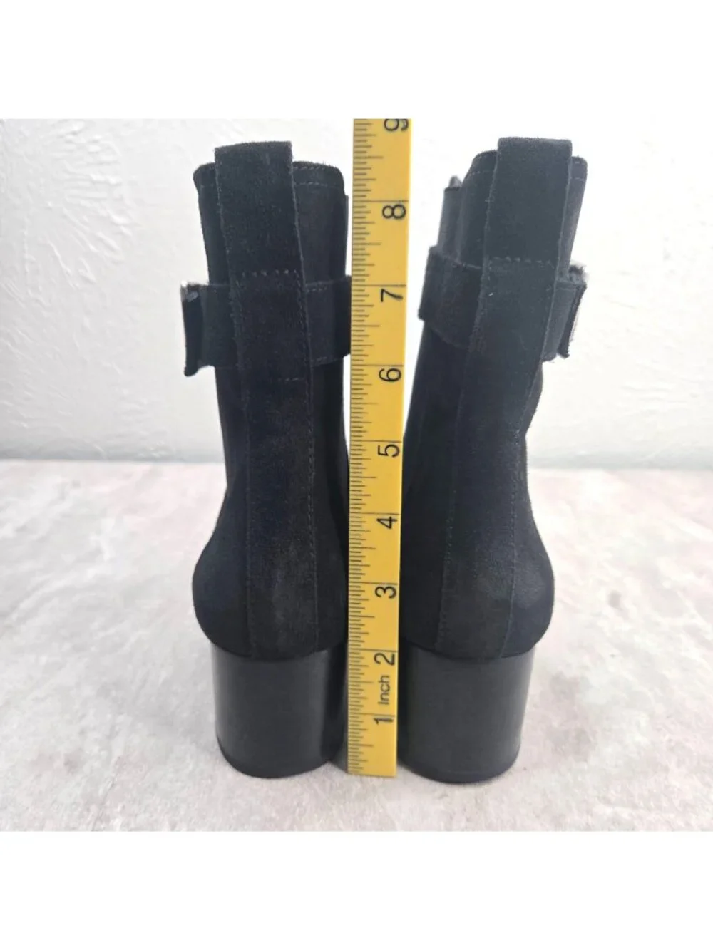 Rag & Bone Moto Boots Size 6.5 Black Suede Biker Block Heel Chelsea Ankle Bootie